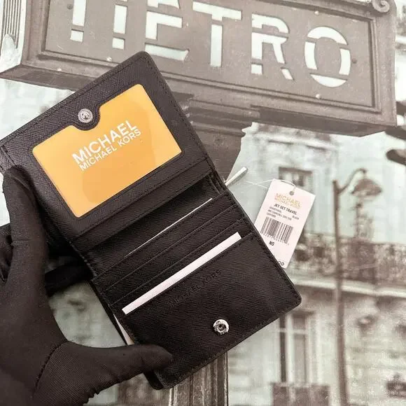 Michael Kors 35S9STVD2L Jet Set Medium Leather Card Case Wallet: - Picture 5 of 8